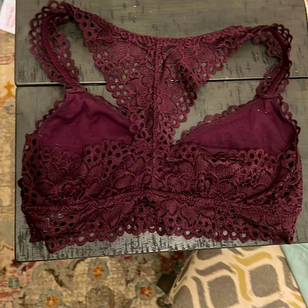 NWOT: AERIE: Deep maroon lace bralette. Medium